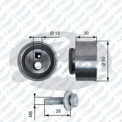 GATES T41139 Eksantrik Gergi Rulmani P206 306 307 406 607 Partner Berlingo Jumpy Xsara Scudo Expert 1.9d 2.0hdi